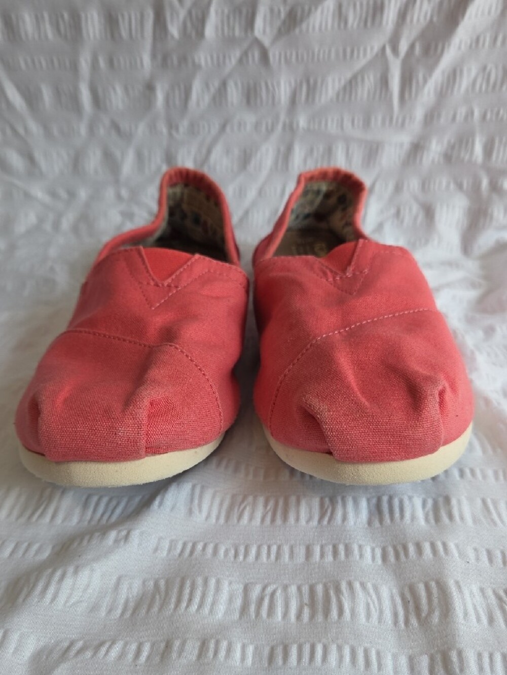 TOMS Classic Canvas Alpargata Slip-Ons Coral Pink Women's Size 10 - Picture 3 of 11